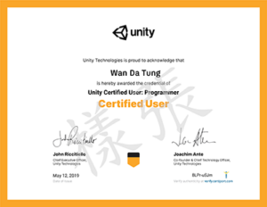 Unity Certified User Programmer